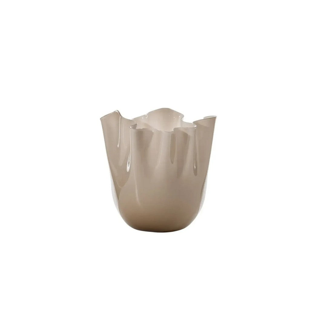 Venini Medium Sandblasted Opalino Fazzoletto Vase