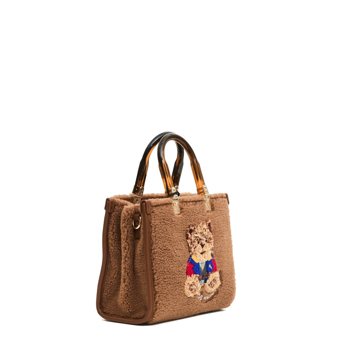 Rue Madame Mini Tote In Teddy Biscuit With Teddy Bear