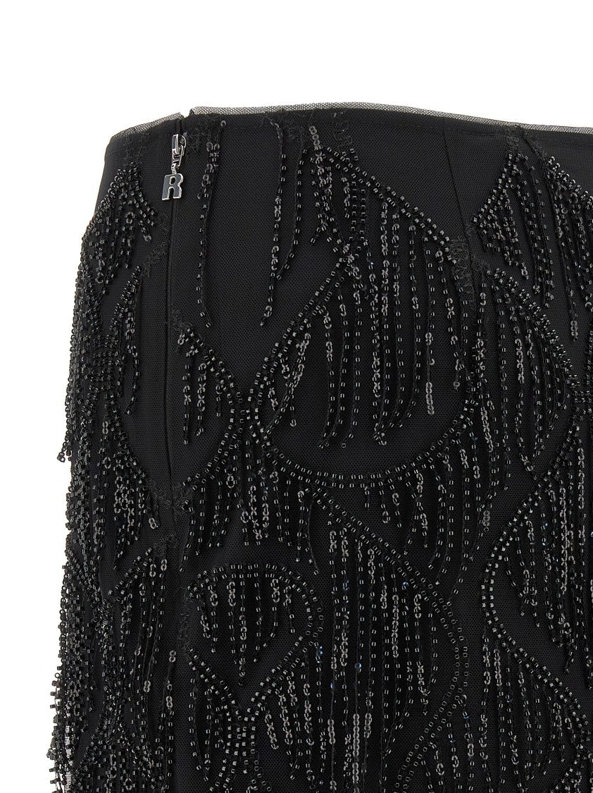 Rotate Birger Christensen Beaded Fringed Skirt
