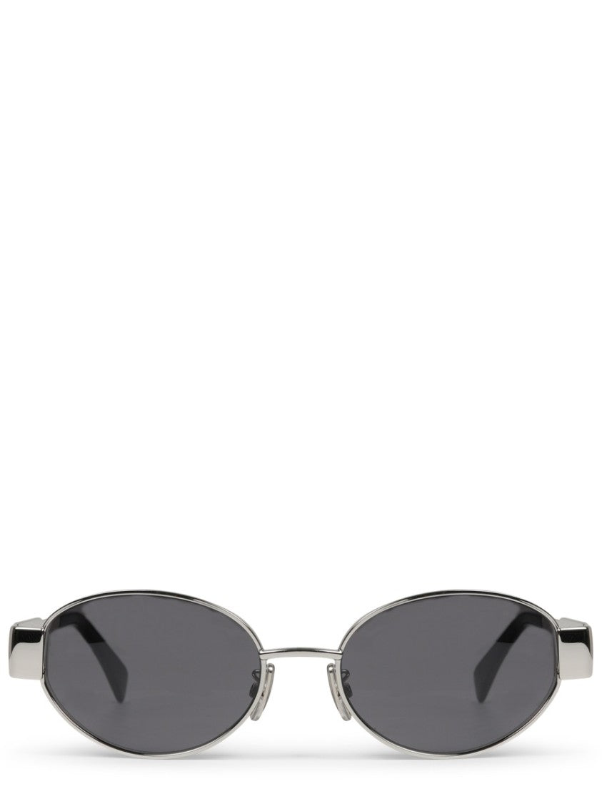 Celine Oval-Shaped Metal Frame Sunglasses With Decorative Emblem