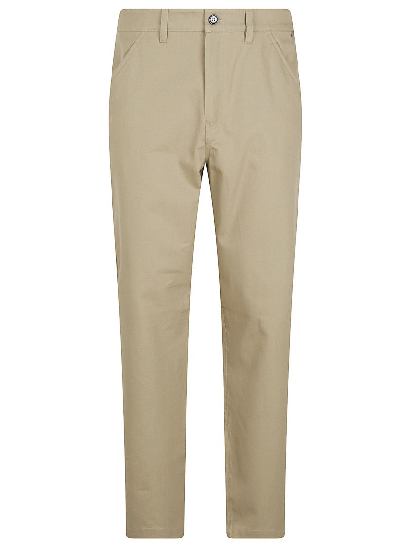 Burberry Straight-Leg Trousers With Button Closure And Embroidered Logo
