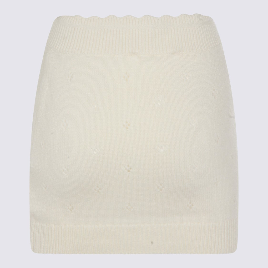 Chloé White Wool Skirt