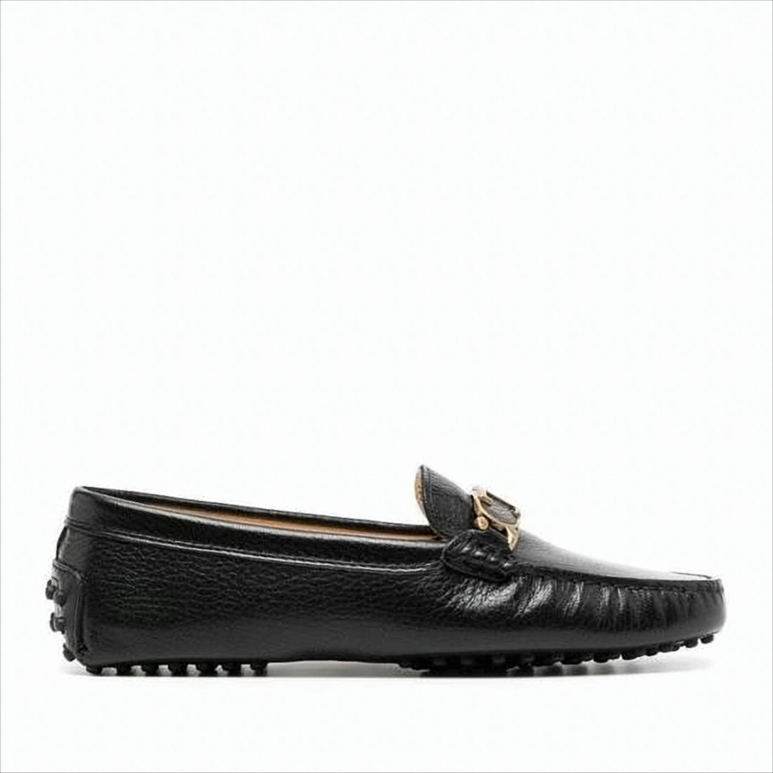 Tod's Textured Leather Loafer With Gold-Tone Bit Detail