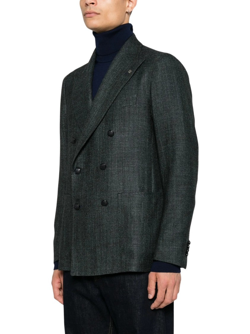 Tagliatore Double-Breasted Peak-Lapel Blazer