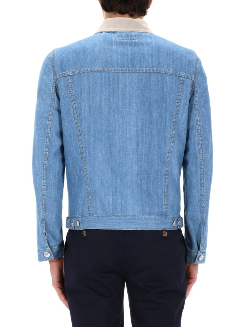 Brunello Cucinelli Light Blue Cotton Denim Jacket