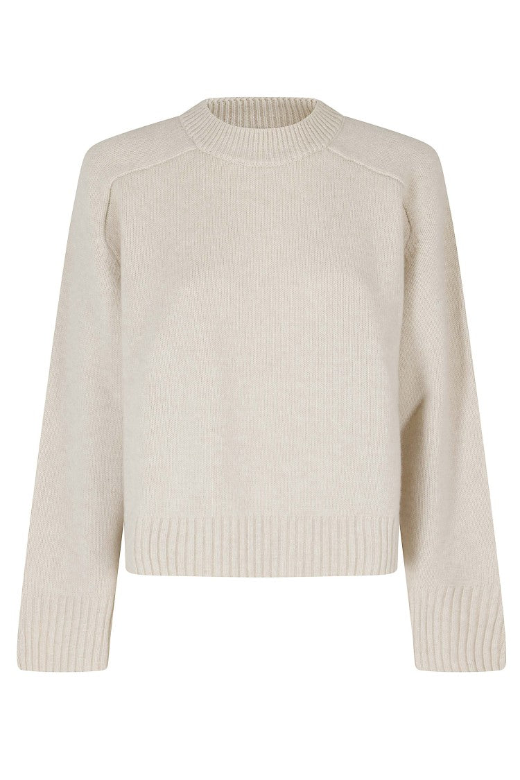 Soeur Ecru Will Cropped Merino Wool Sweater