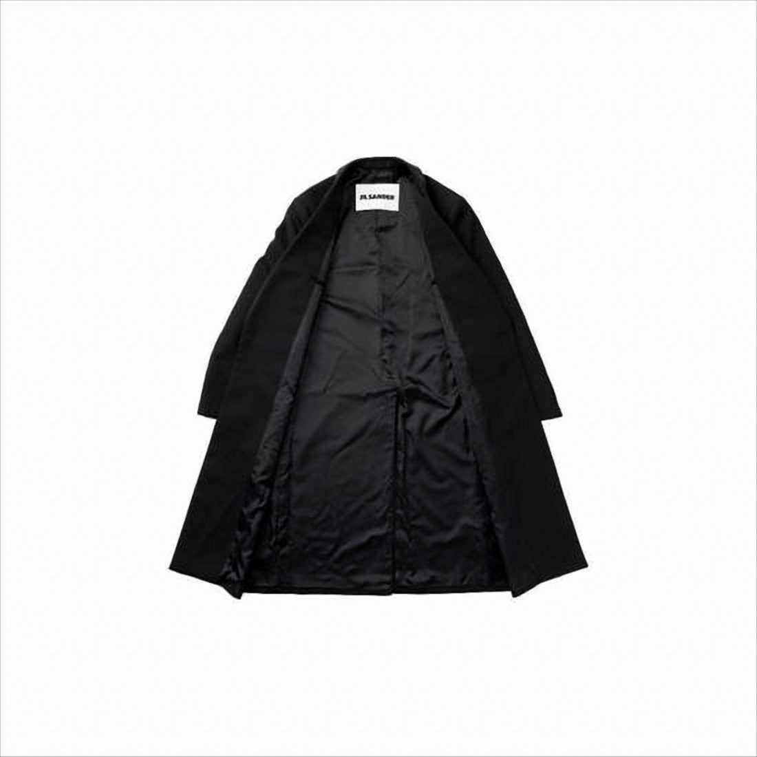 Jil Sander Minimalist Black Wool Tailored Coat