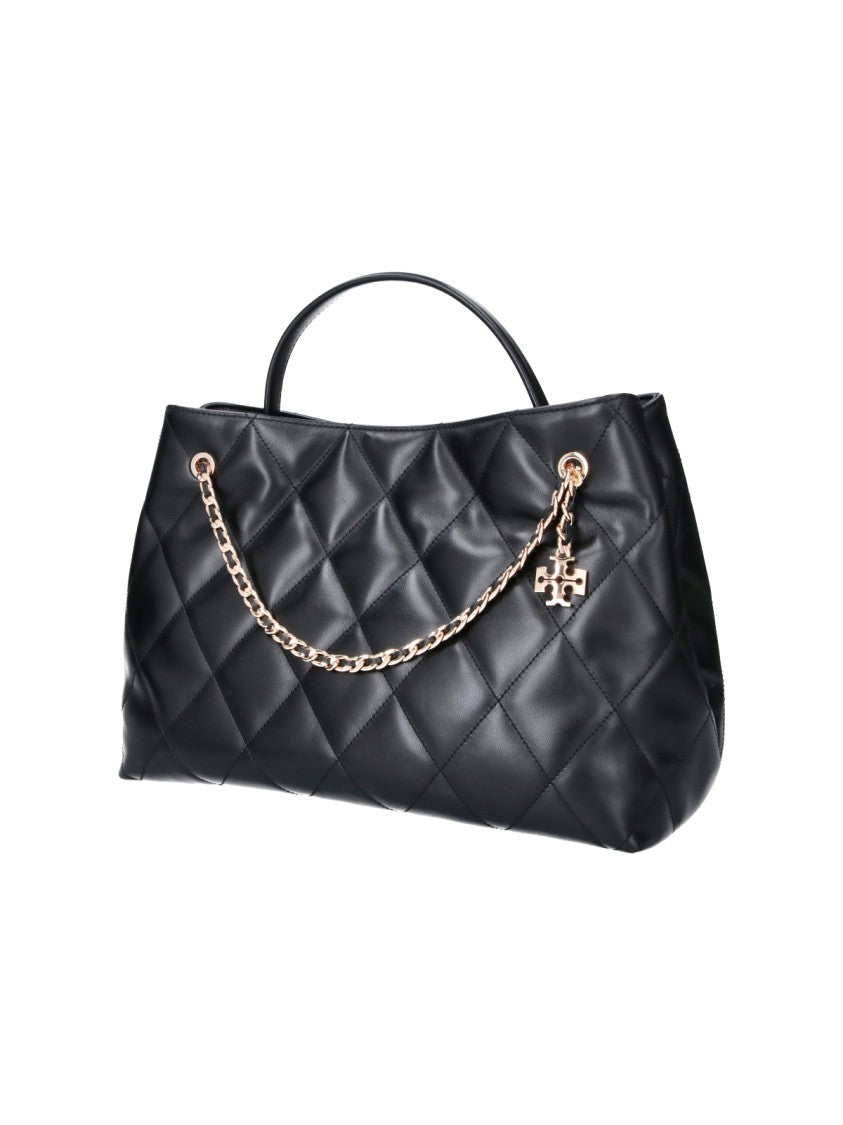 Tory Burch Black Fleming Quilted Leather Tote Bag