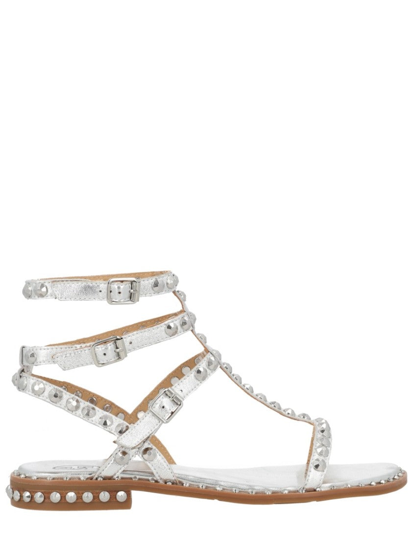 Ash Play Leather Studded Strappy Sandals