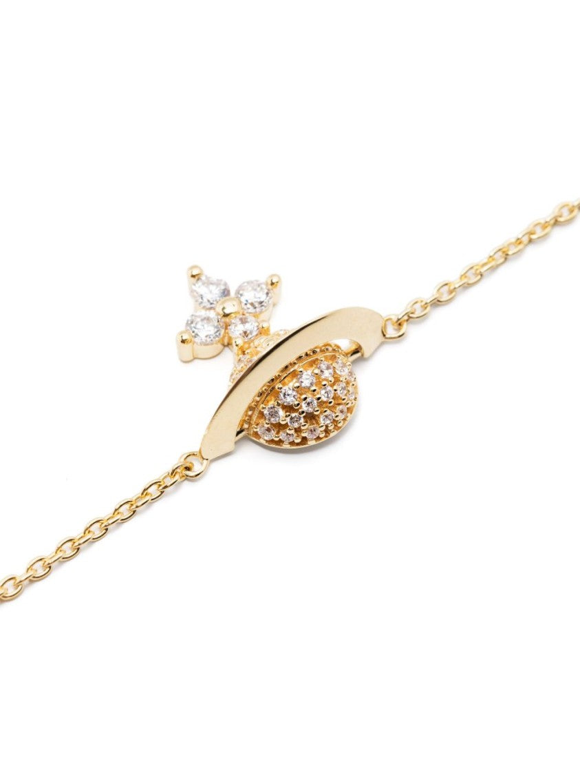 Vivienne Westwood Gold-Tone Delicate Crystal Adjustable Bracelet