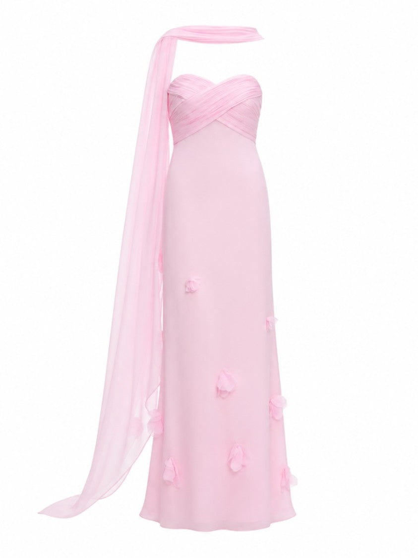 Self-Portrait Sweetheart Neck Flower Appliqués Dress
