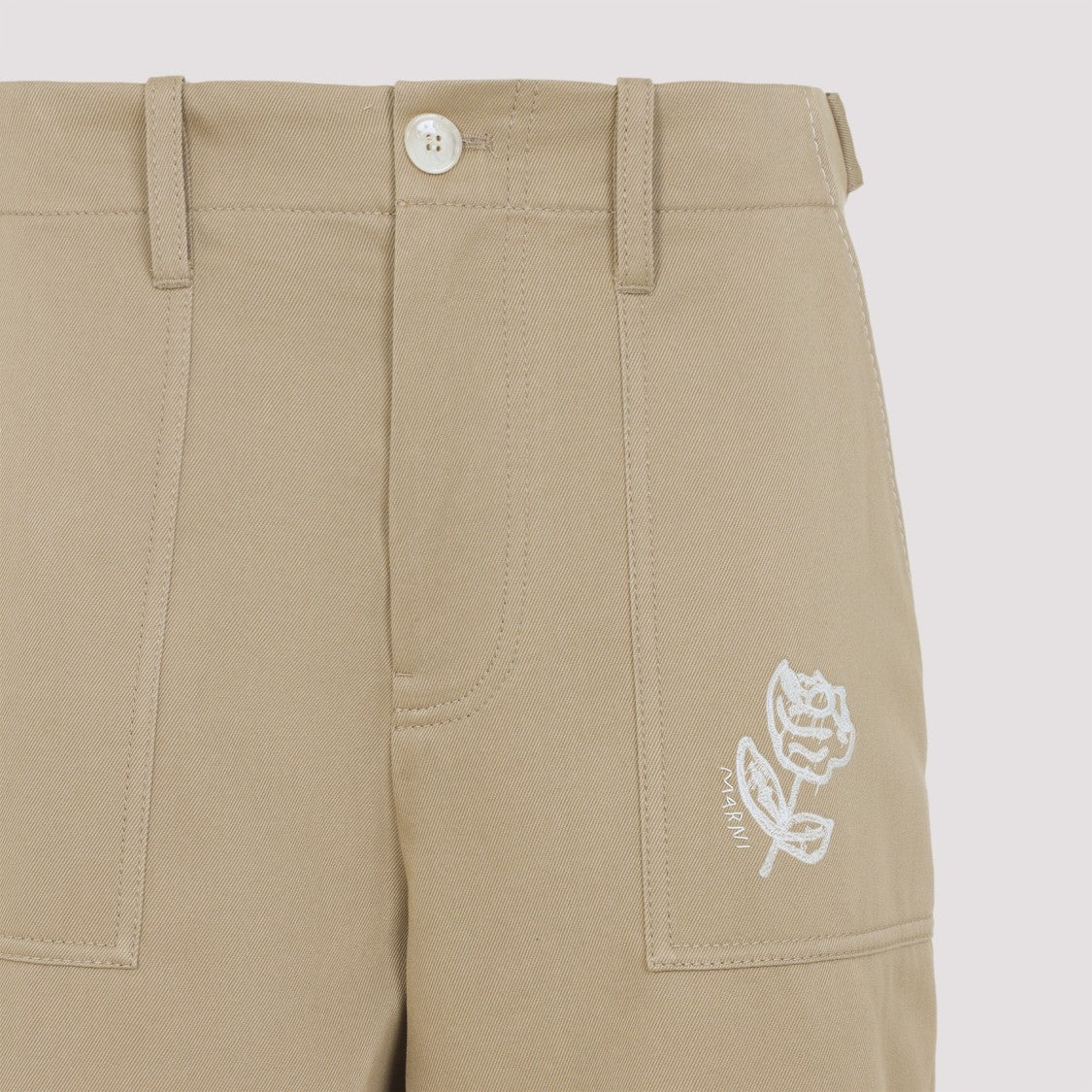 Marni Beige Cotton Bermuda