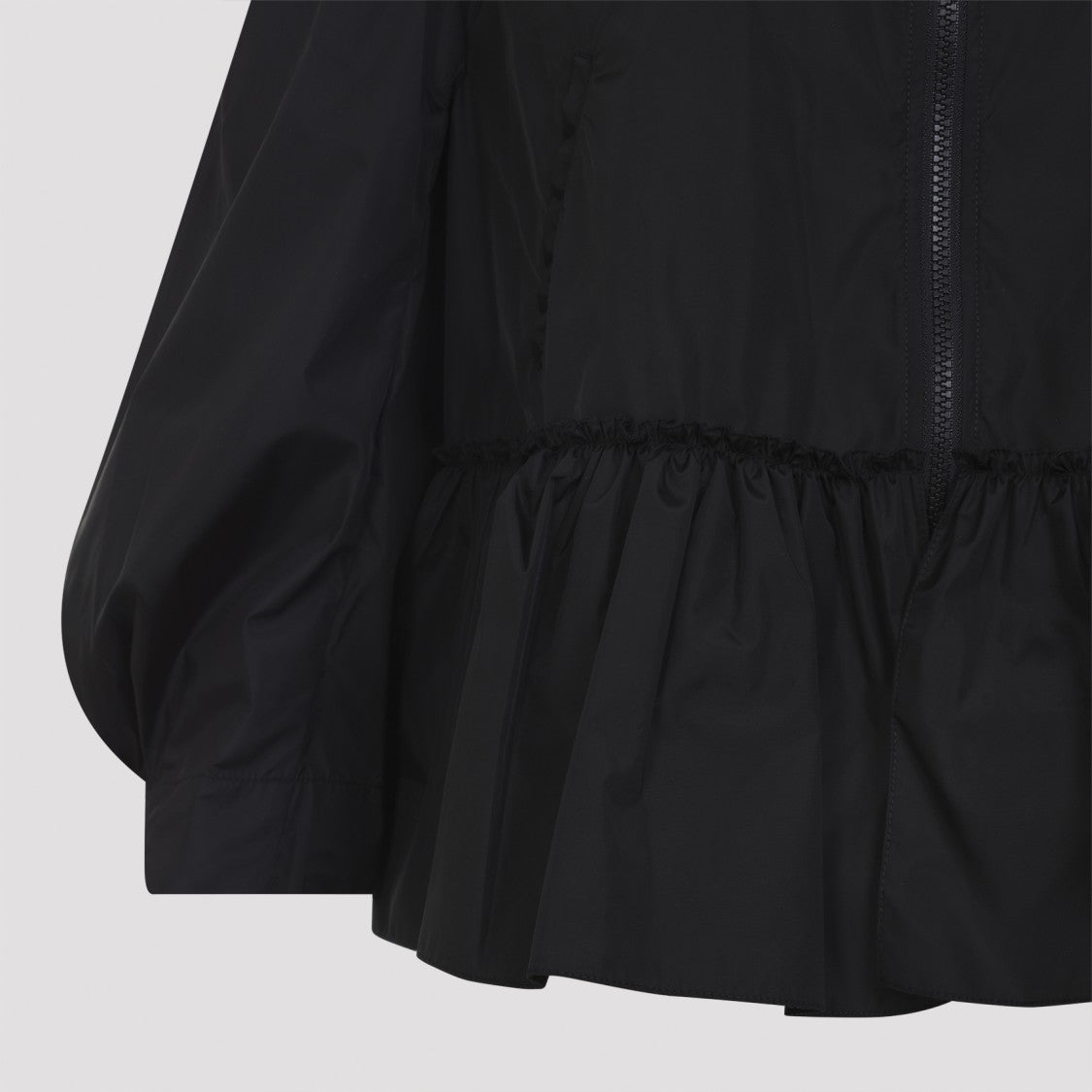 Simone Rocha Black Jacket With Gathered Peplum Hem And Voluminous Sleeves