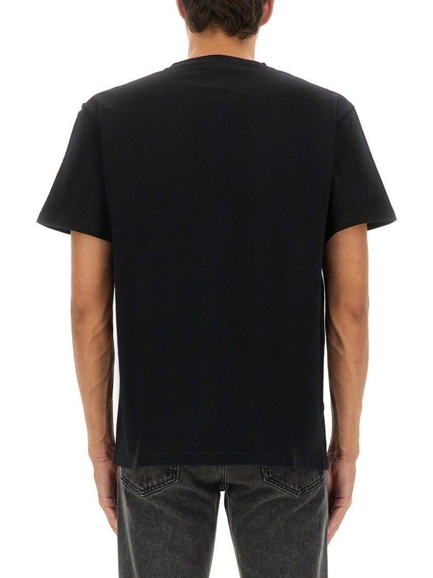 Alexander Mcqueen Crew Neck Subtle Embossed Cotton T-Shirt