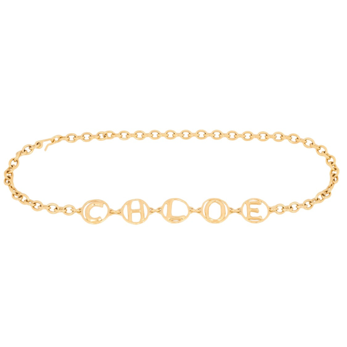 Chloé Jeweled Vintage Gold Script Belt