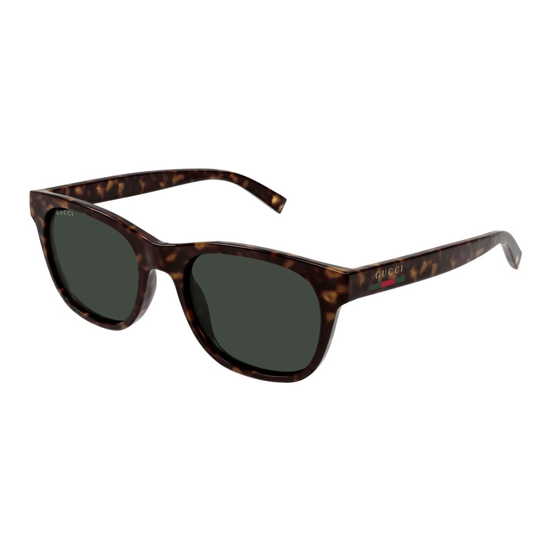 Gucci Classic Rectangular Tortoiseshell Sunglasses With Logo Detail