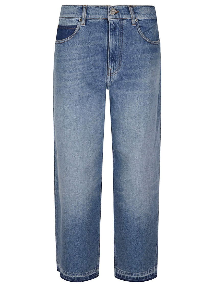 Pinko Estelle Egg Faded Denim Cotton Jeans