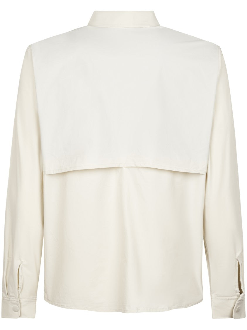K-Way Button-Up Minimalist Jacket With Layered Flap