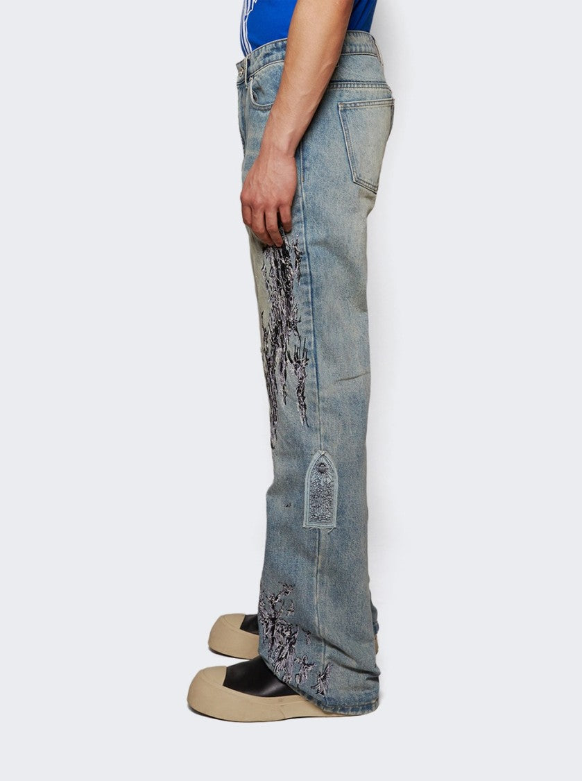 Who Decides War Scratched Denim - Blue