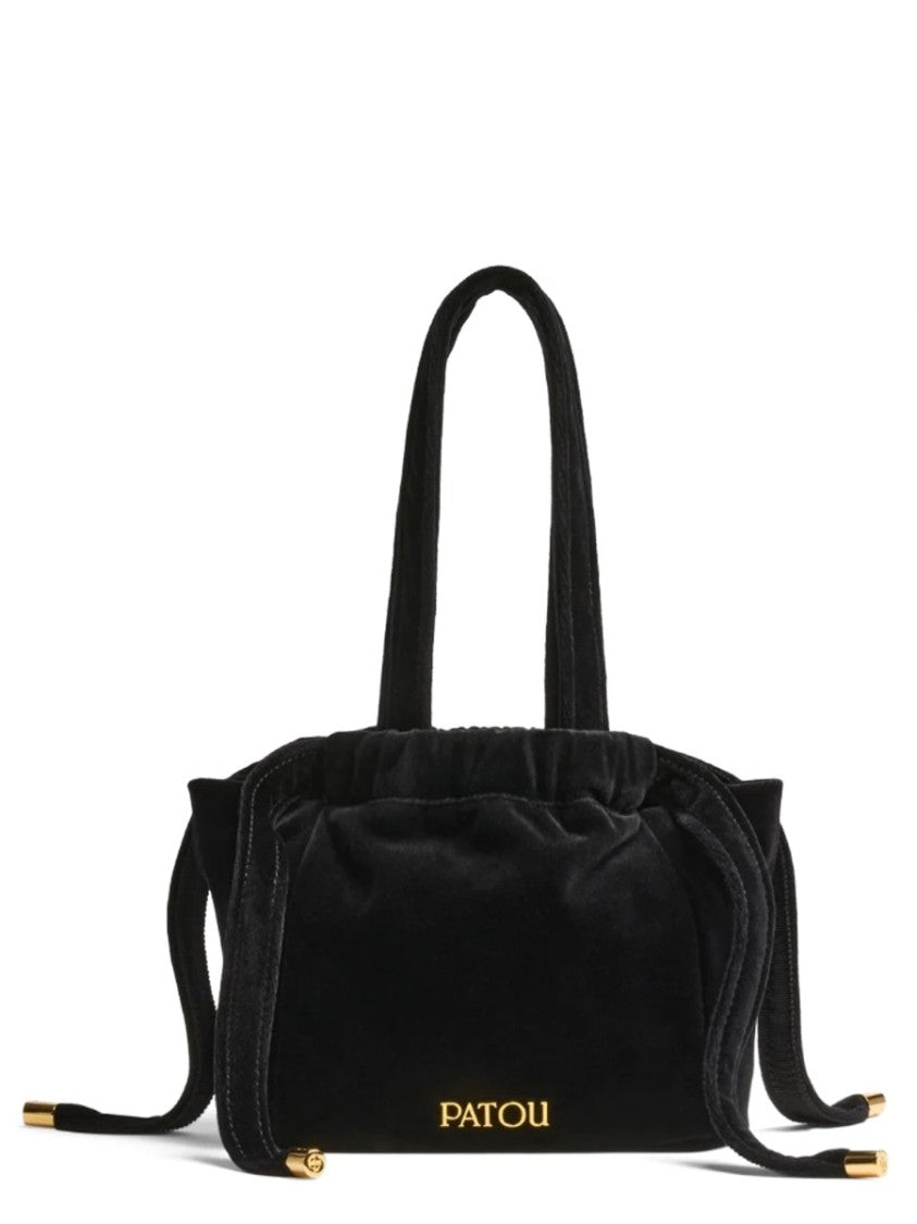 Patou Black Velvet Gold-Tone Clutch