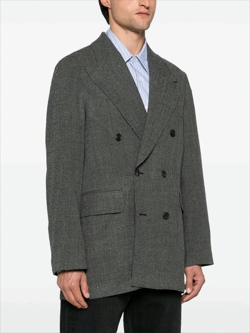 Our Legacy Textured Double-Breasted Blazer With Oversized Silhouette