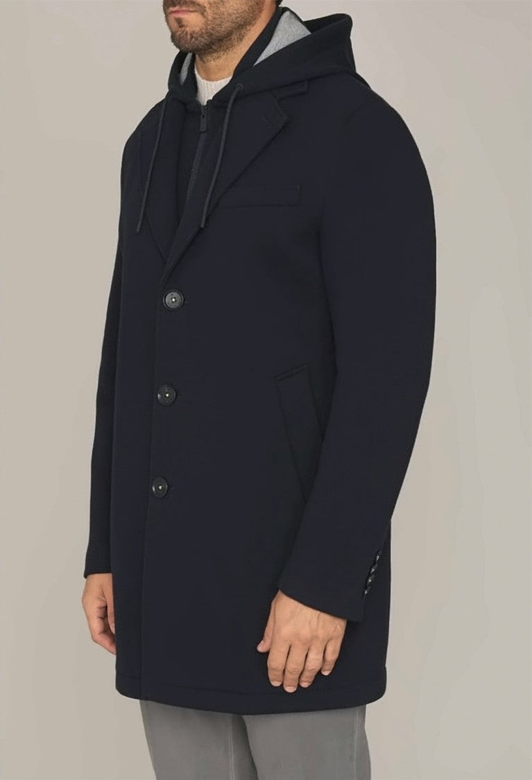 Manuel Ritz Single-Breasted Coat With Detachable Bib And Hood