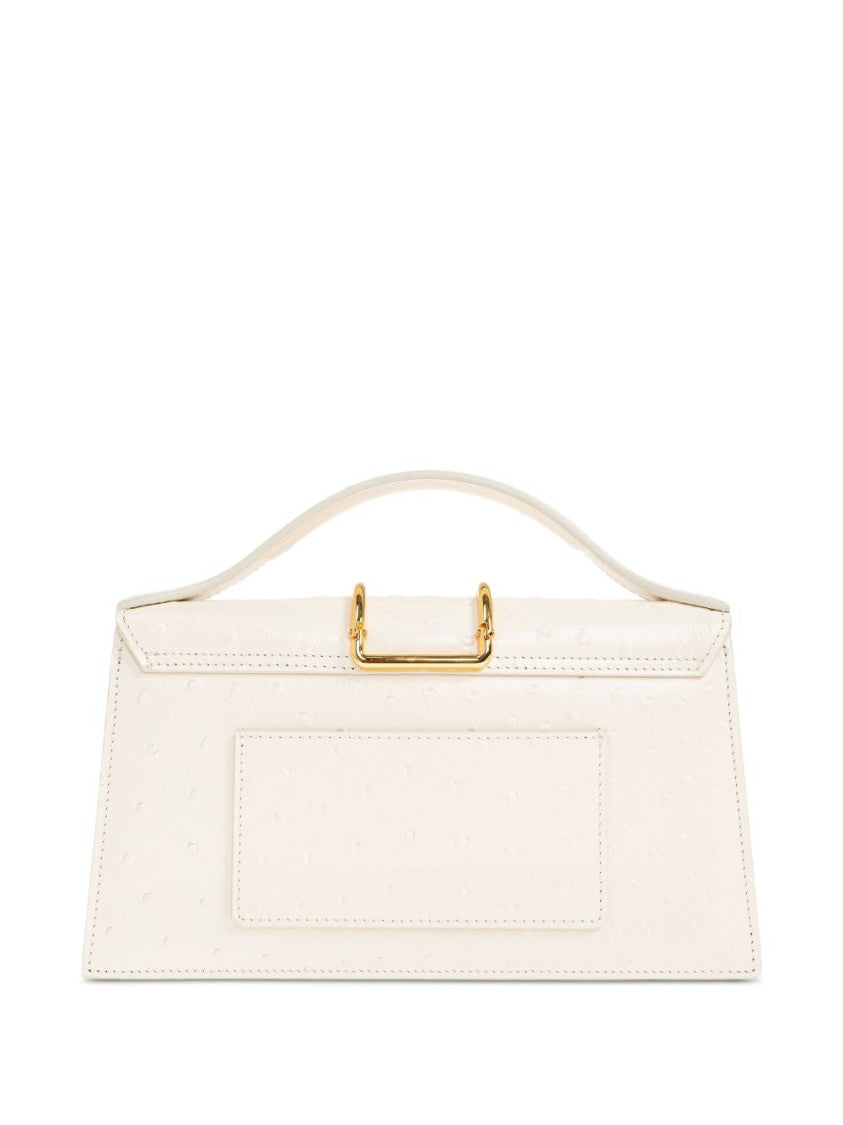 Jacquemus Off-White Ostrich Effect Structured Rectangular Handbag