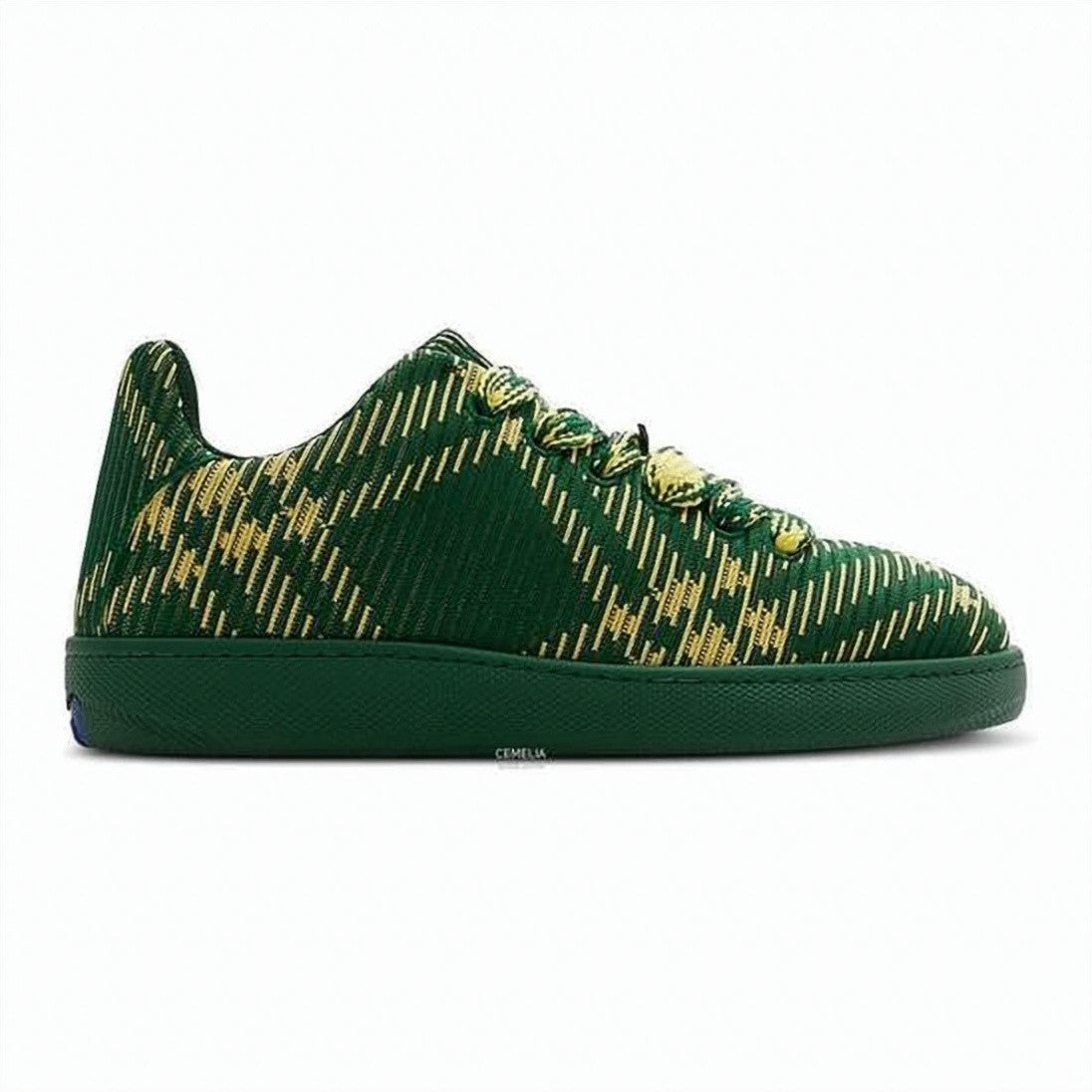 Burberry Textured Low-Top Sneakers With Diagonal Stripe Pattern