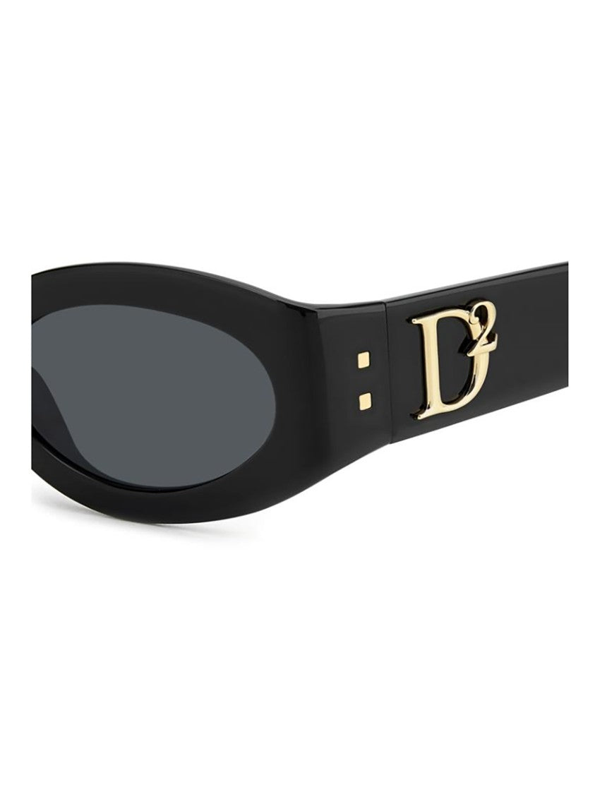 Dsquared2 Oversized Black Acetate Sunglasses With Distinctive Logo