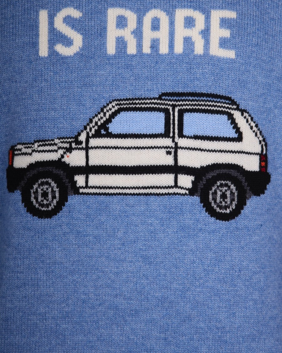 Mc2 Saint Barth Crew Neck Sweater With Jacquard Text