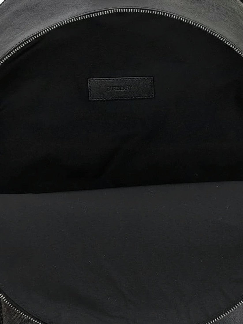 Burberry Minimalist Black Backpack With Calf Leather Accents