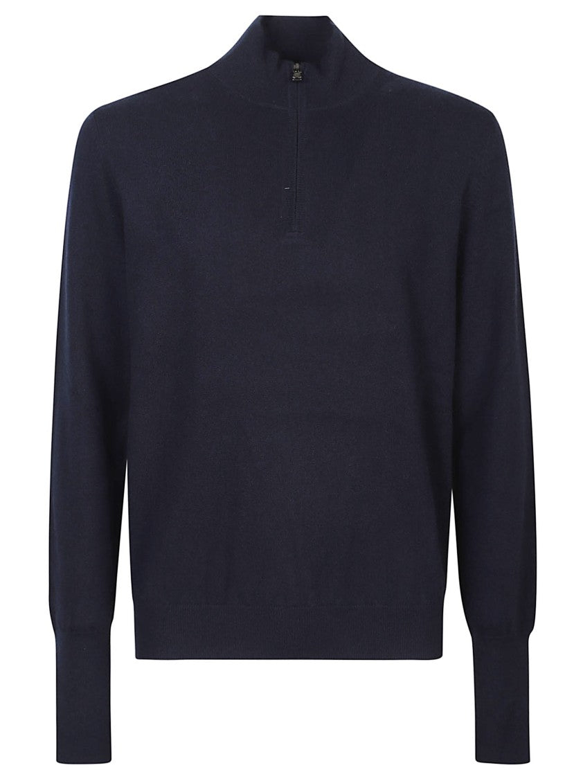 Ballantyne Plain Half Zip Cashmere Sweater