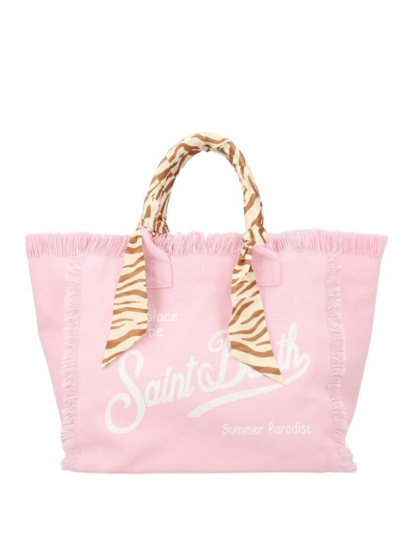 Mc2 Saint Barth Pink Zebra-Print Scarf Wrapped Tote Bag