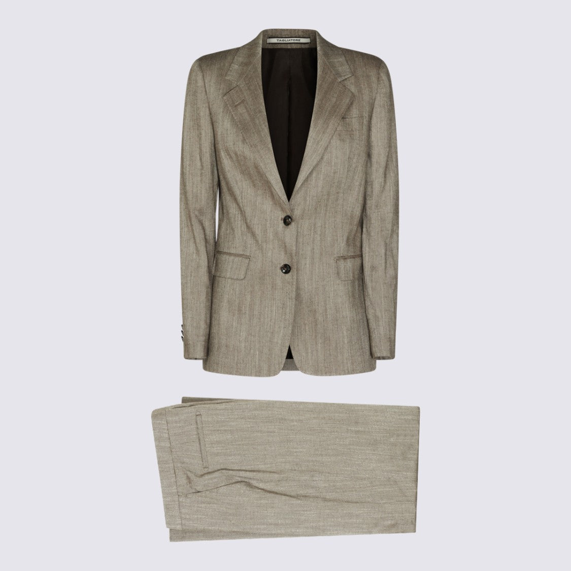 Tagliatore Tailored Herringbone Blazer And Trousers Set