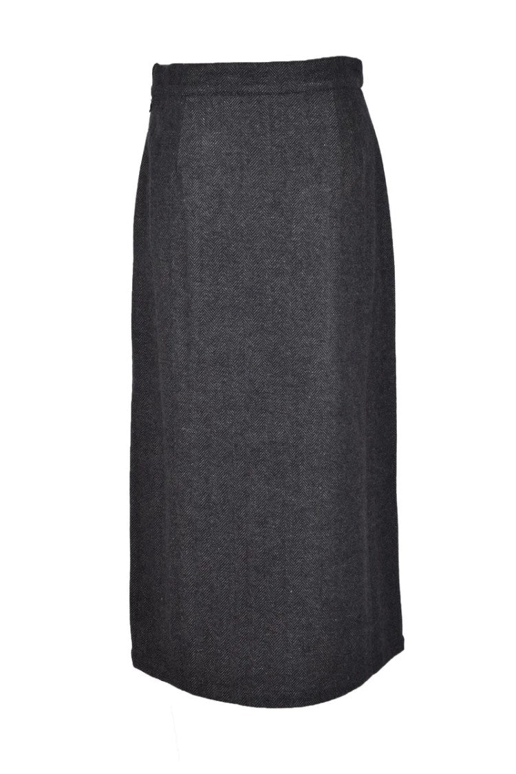 Sea Longuette Wool Blend Skirt - Grey/Black