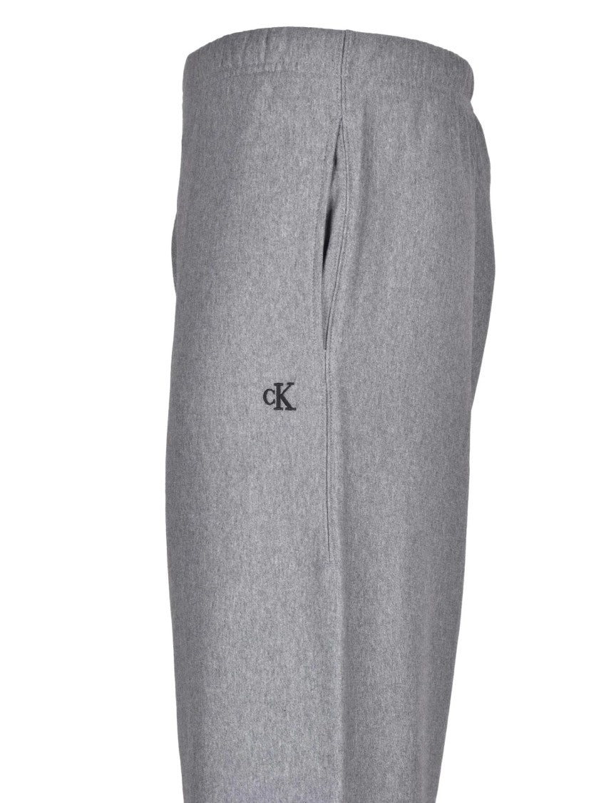 Calvin Klein Jeans Heathered Grey Relaxed Fit Sweatpants With Elastic Waistband
