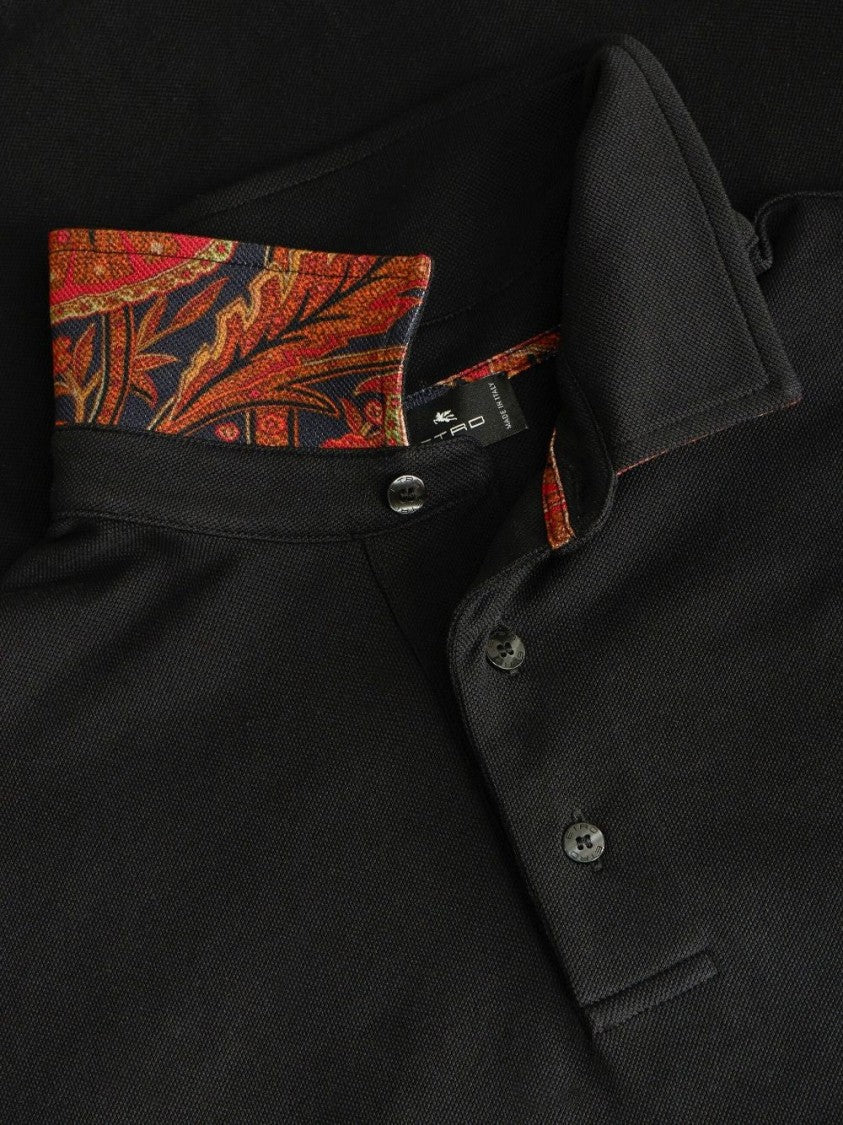 Etro Short Sleeve Polo Shirt With Textured Finish