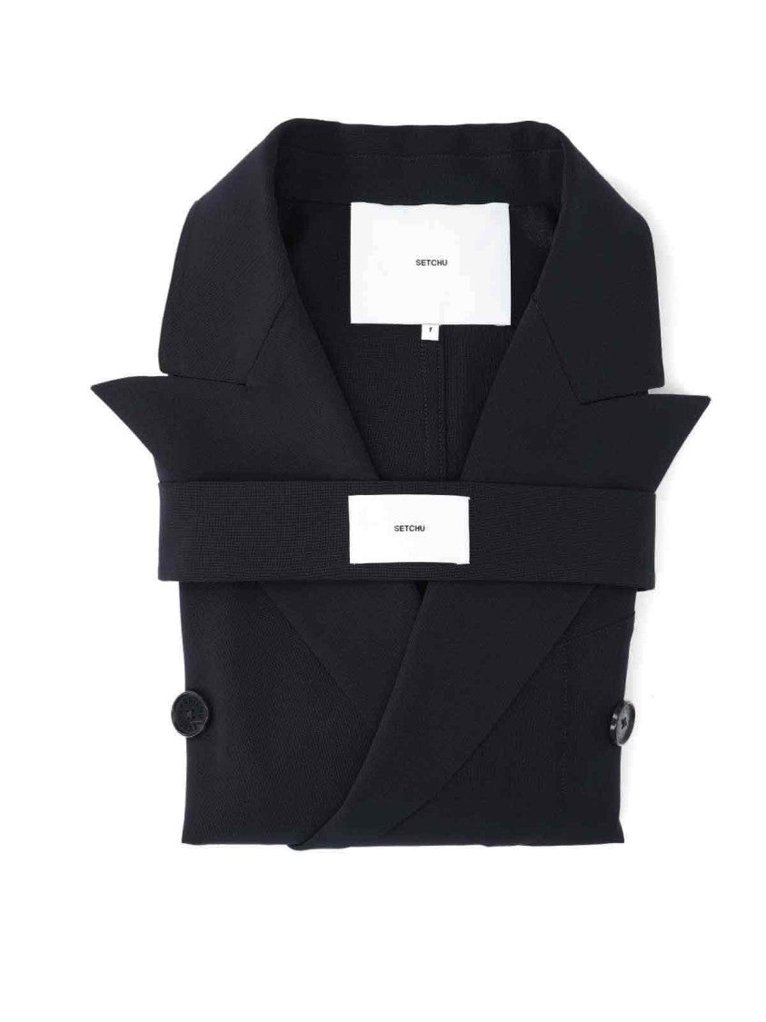 Setchu Enrico' Double-Breasted Blazer – Black