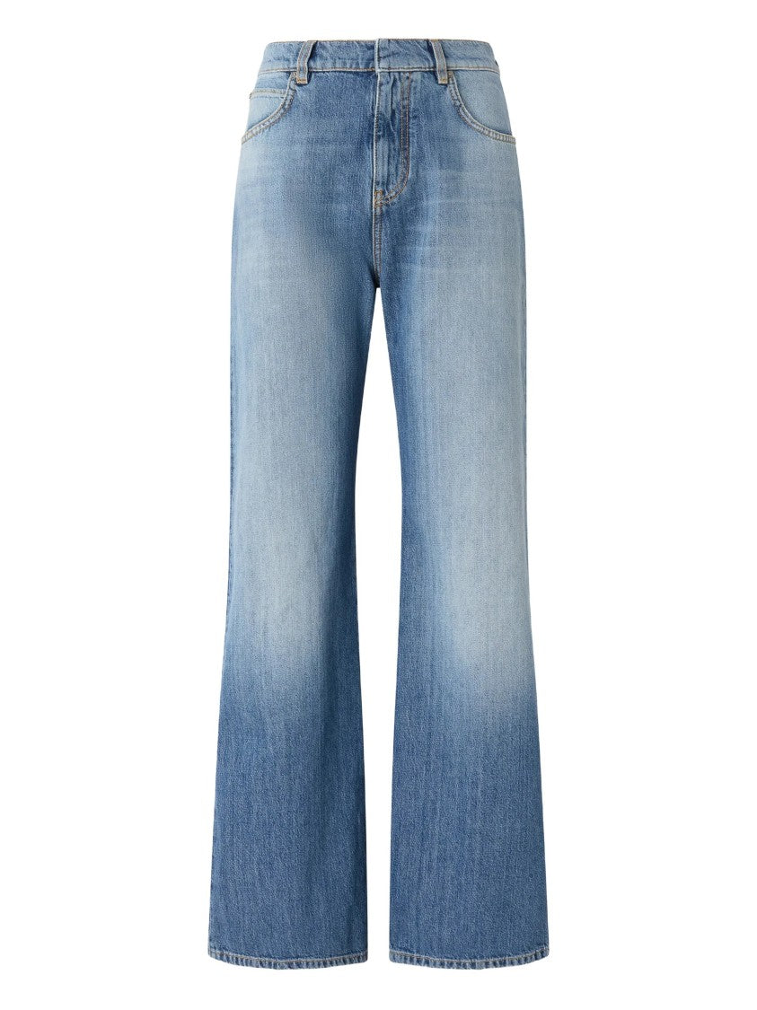 Pinko Faded Blue Wanda High-Waist Wide-Leg Jeans