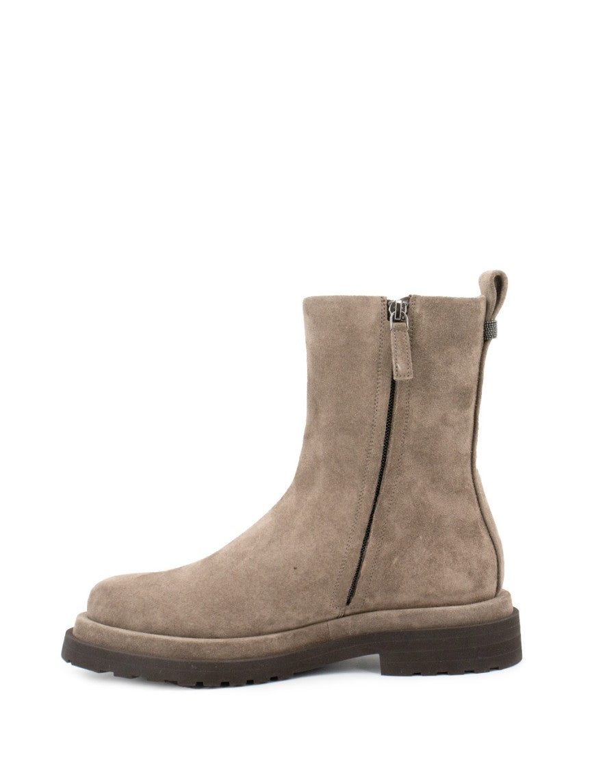 Brunello Cucinelli Ankle Boots With Smooth Suede Finish