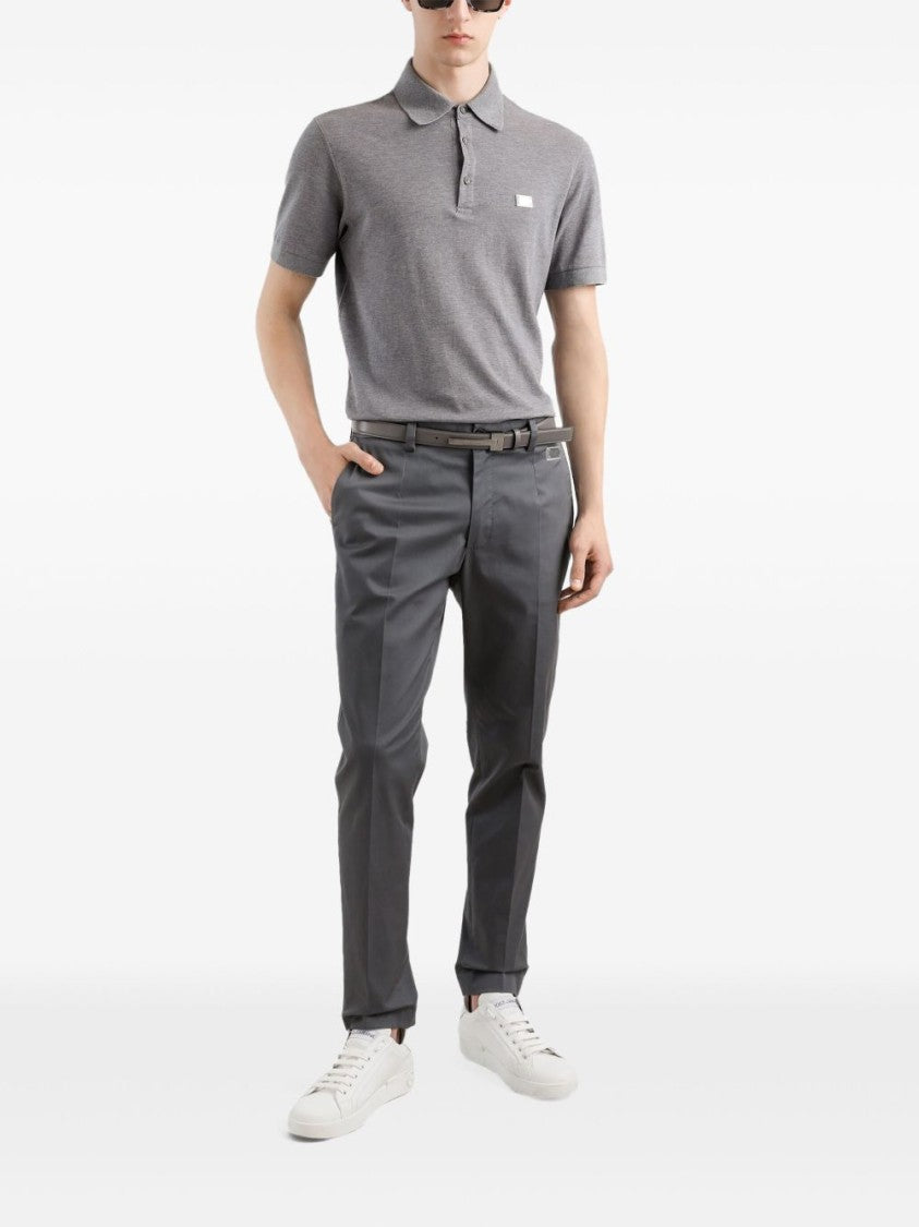Dolce & Gabbana Refined Grey T-Shirt With Classic Collar