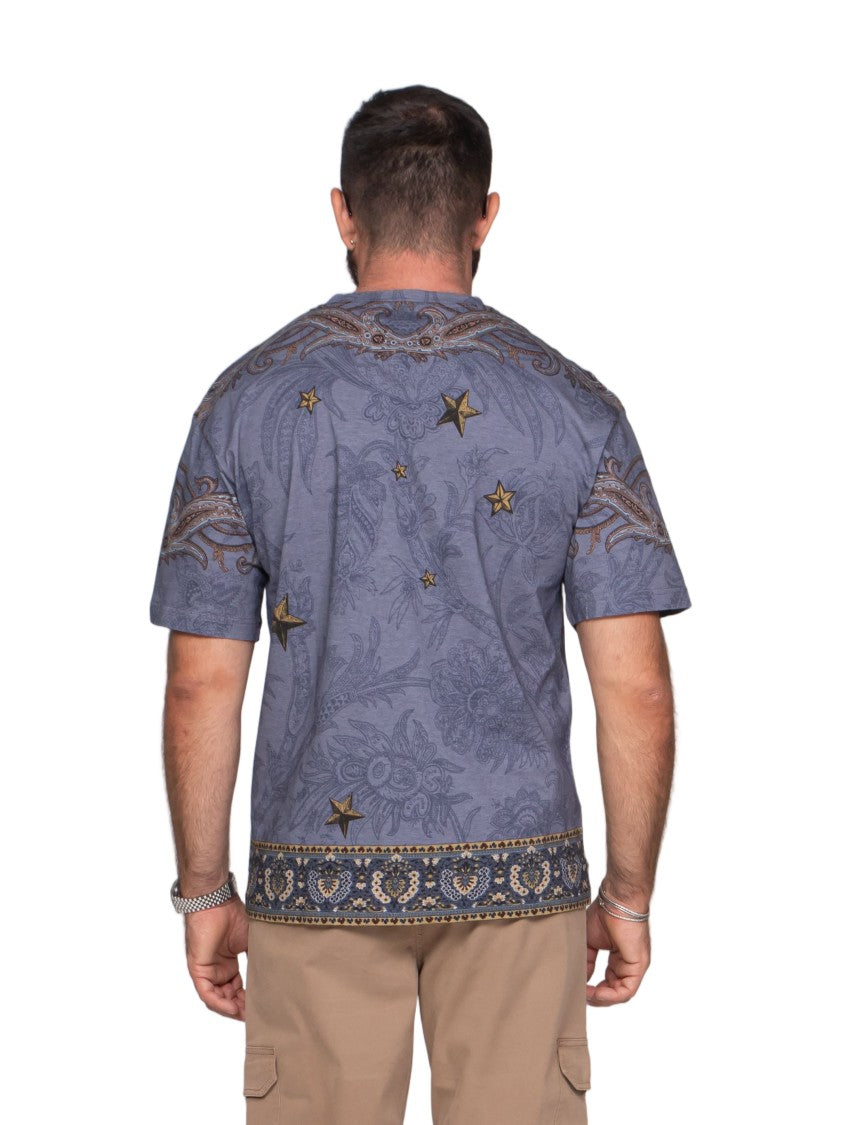 Etro Blue Soho Winged Horse Graphic T-Shirt