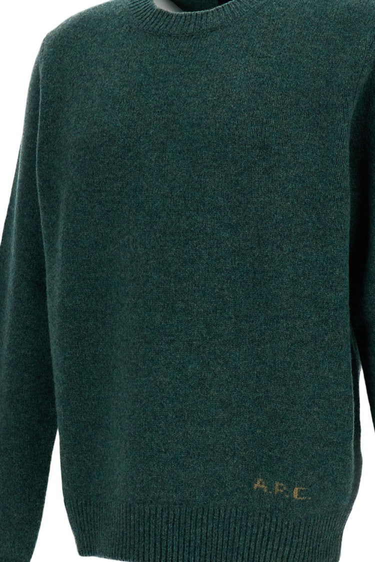 A.P.C. Green Edmond Crew Neck Sweater