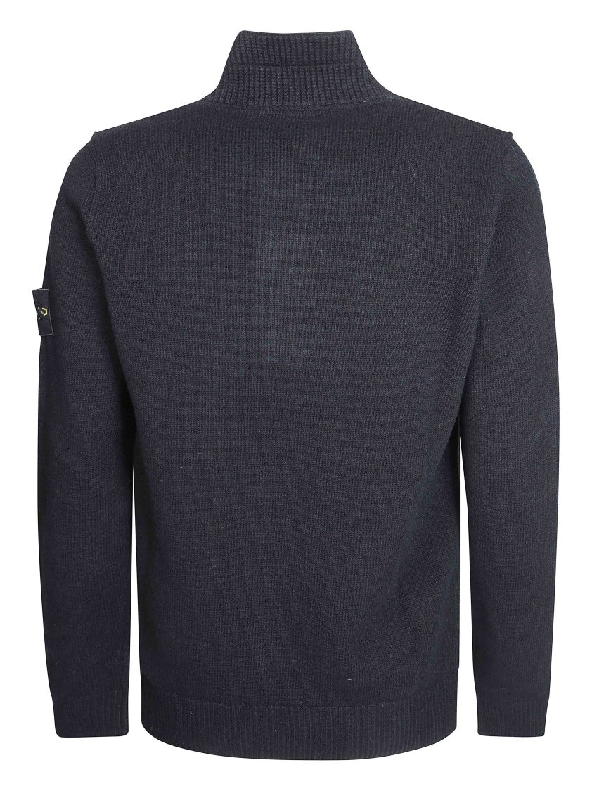 Stone Island Polo High Collar Knitted Polo Shirt
