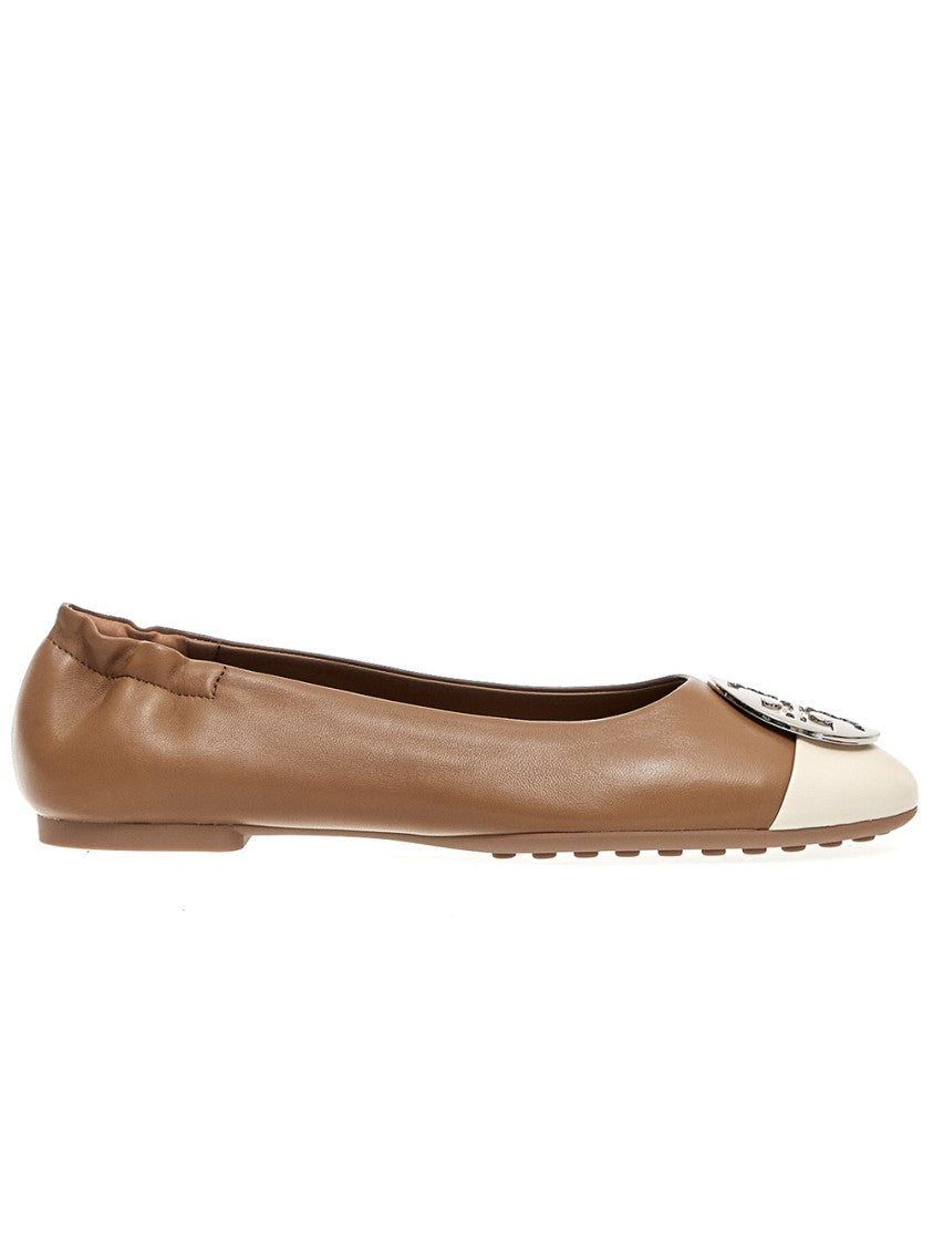 Tory Burch Claire Cap Toe Ballet Almond