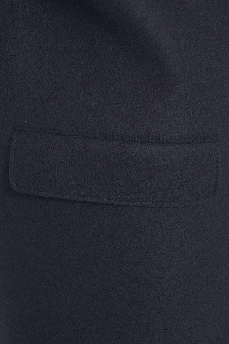 Harris Wharf London Timeless Virgin Wool Long Coat With Tailored Fit And Flap Pockets