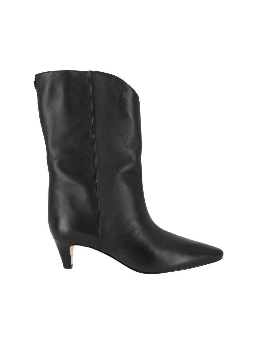 Michael Kors Black Daniela Kitten Heel Mid-Height Boots