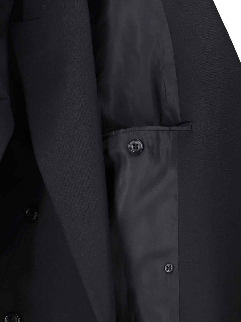 Tonywack Black Tony Wack Double-Breasted Wool-Blend Blazer
