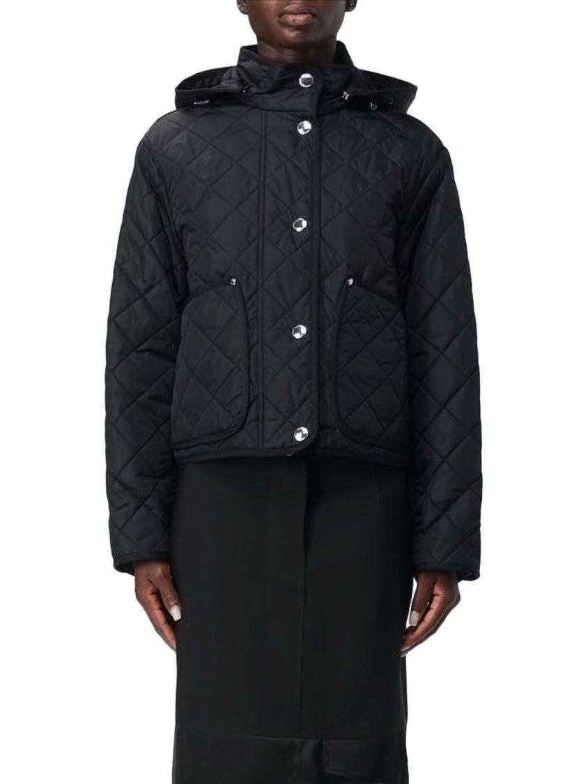 Burberry Cropped Quilted Jacket With Diamond Pattern