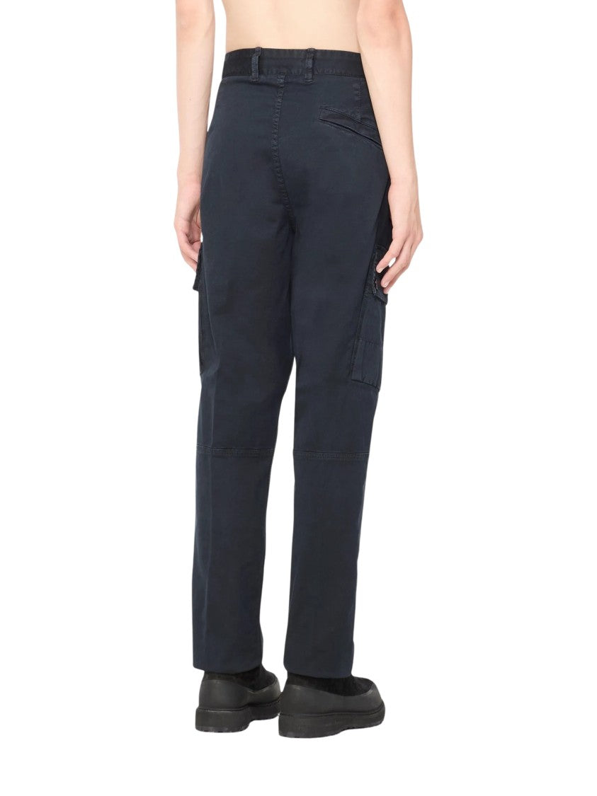 Stone Island Straight-Leg Cargo Pants With Multiple Pockets And Embroidered Patch